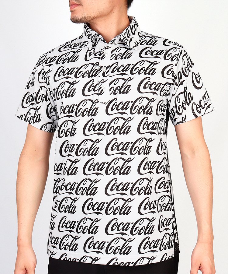 JB CocaColaロゴ総柄◆半袖ポロシャツ