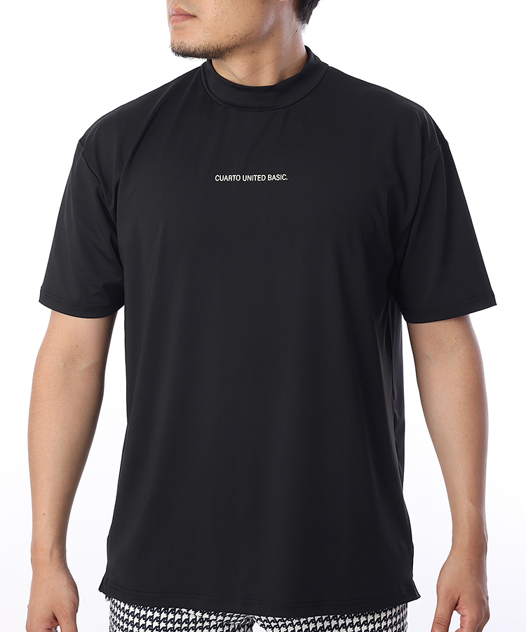 CU simpleロゴ半袖モックネックTシャツ