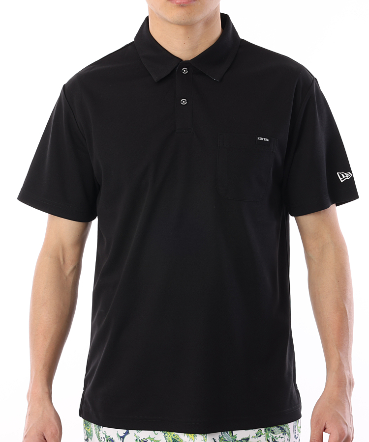 NE 速乾UV胸ポケット半袖ポロシャツ(ブラック)
