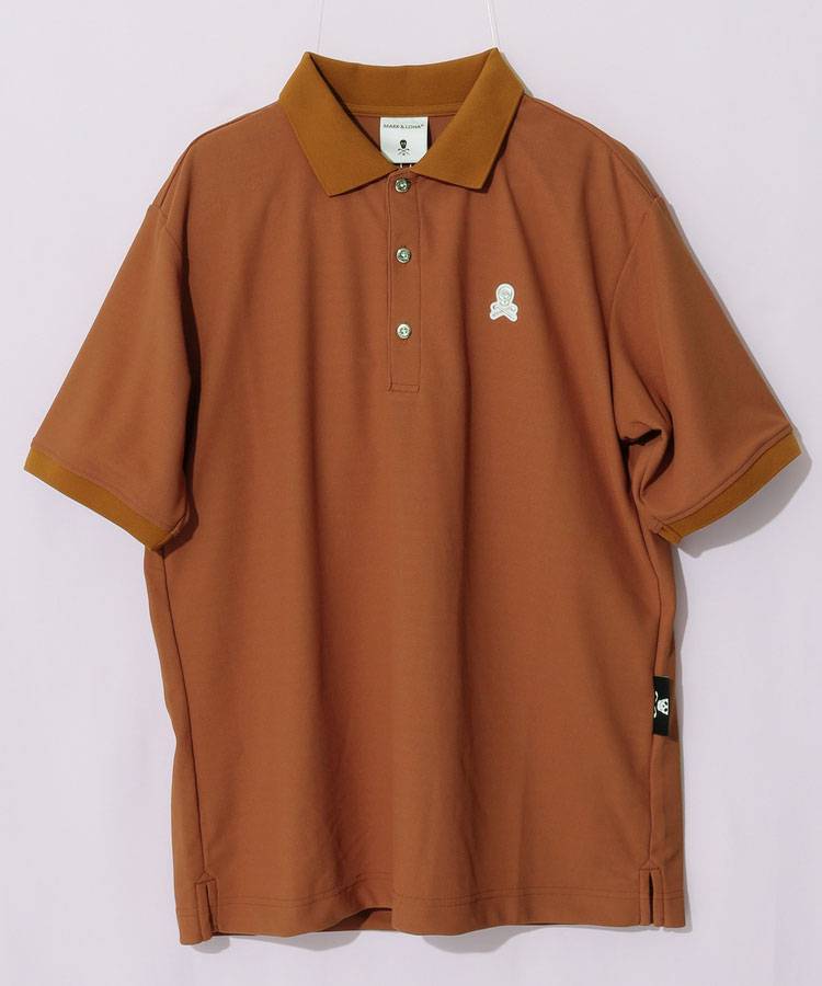 ML レイヤード風カラー鹿の子半袖ポロシャツ
