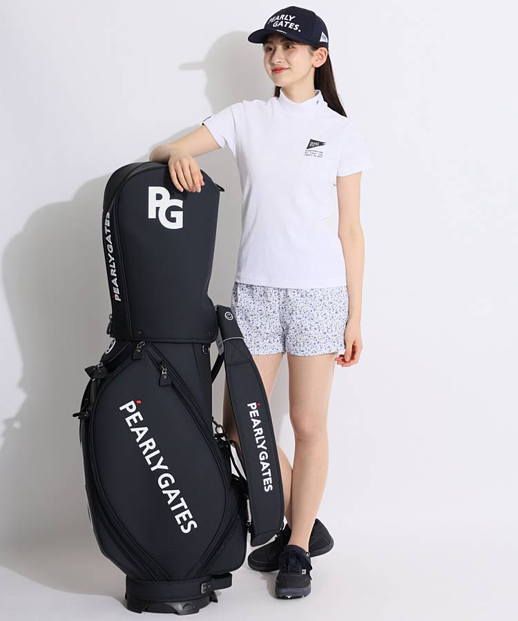 パーリーゲイツ PG 編みロゴ刺しゅうツイルキャップ レディース