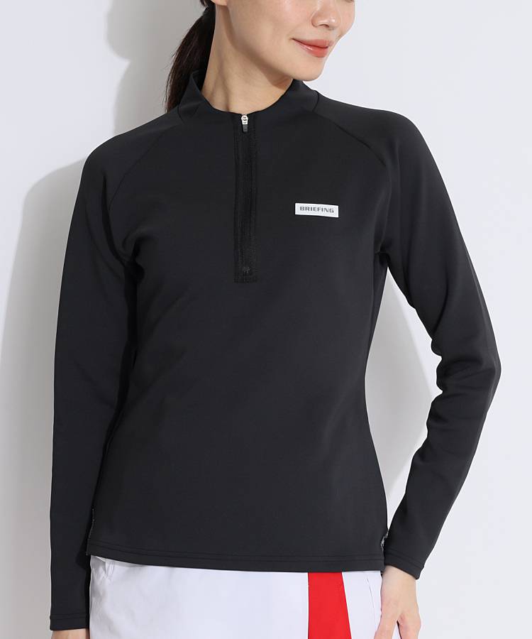 ブリーフィングゴルフ BR バックロゴハーフジップ長袖カットソー