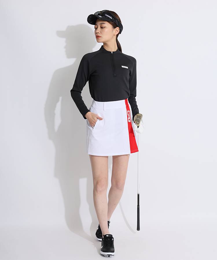 ブリーフィングゴルフ BR バックロゴハーフジップ長袖カットソー