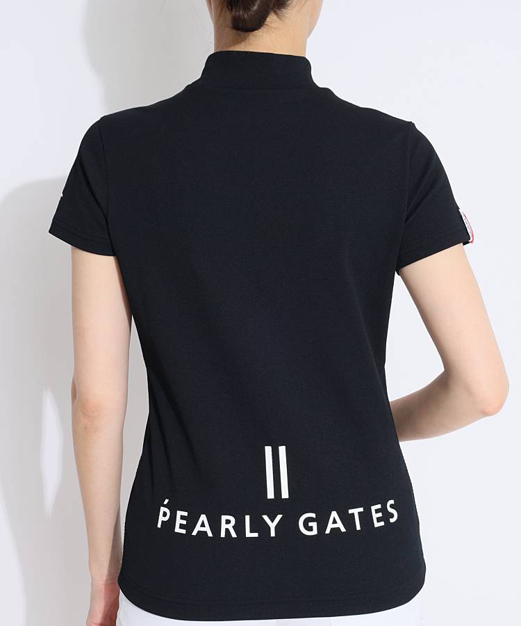 パーリーゲイツ PG フラッグロゴ半袖モックネックカットソー