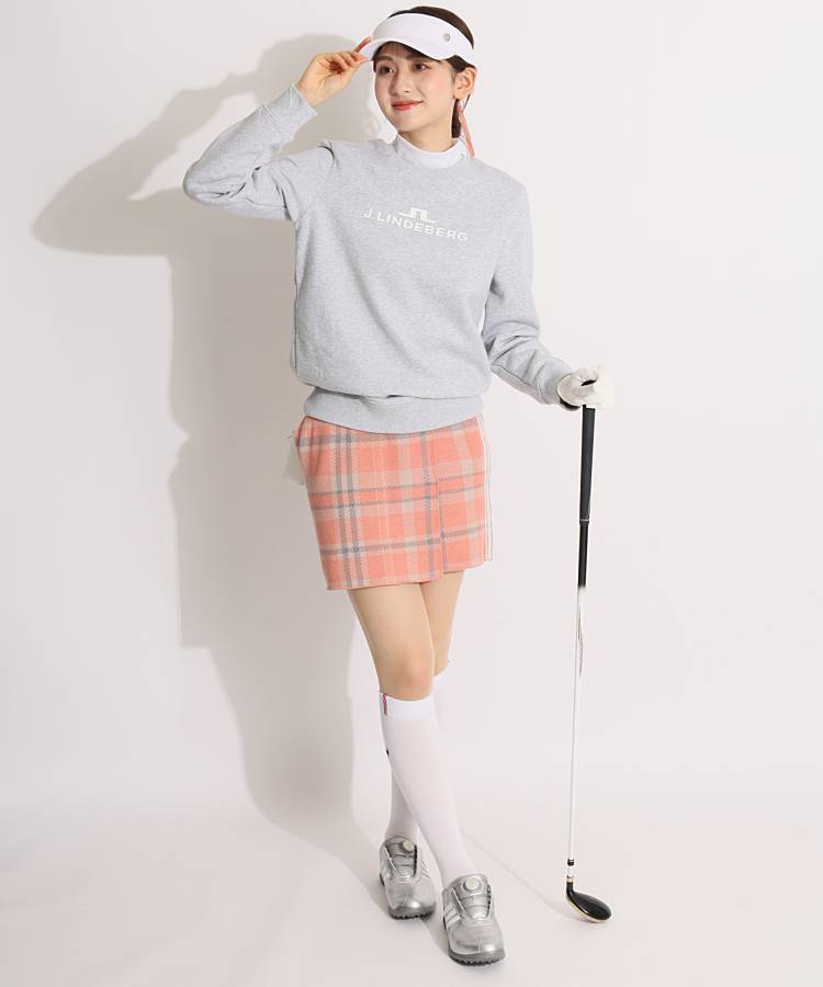 アディダスゴルフ AG タータンチェック柄ラップ風ニットスカート