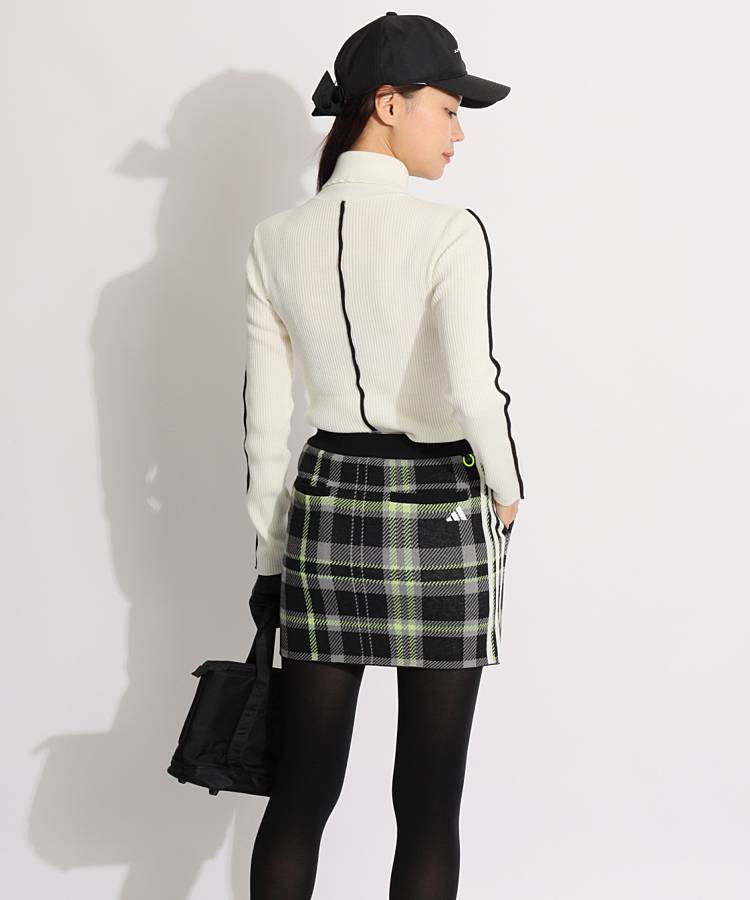 アディダスゴルフ AG タータンチェック柄ラップ風ニットスカート