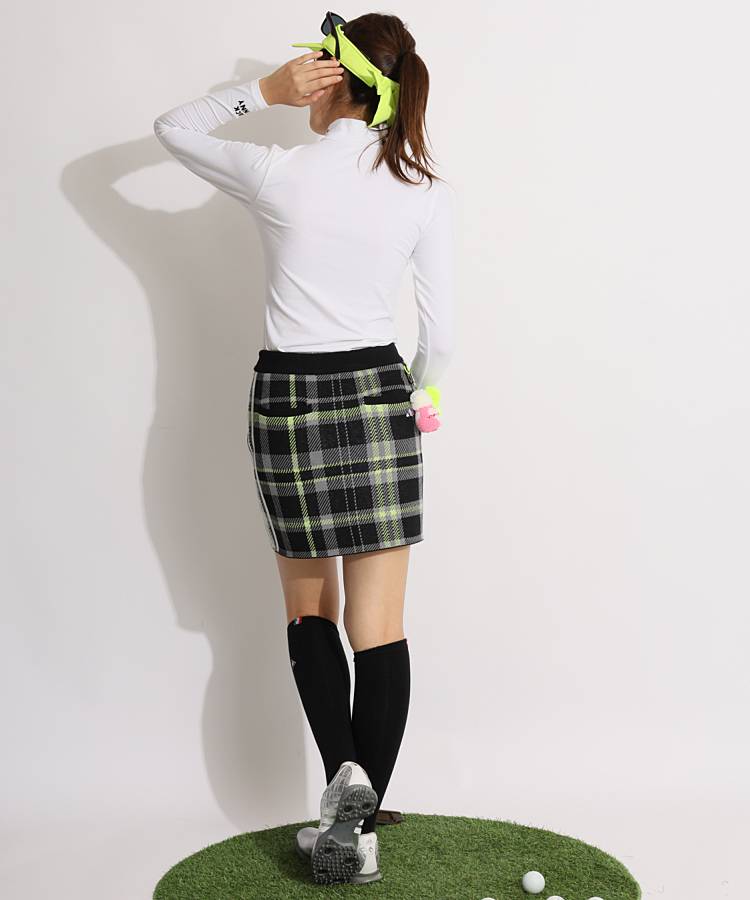 新品】アディダス タータンチェック 長袖セーター巻きスカート