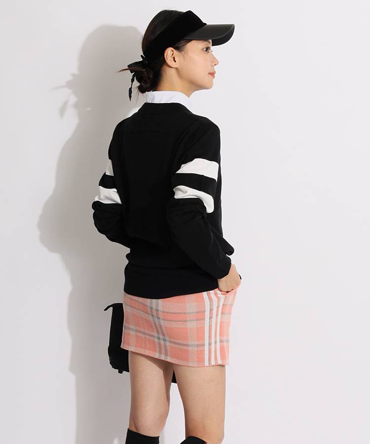 新品 アディダス セットアップ タータンチェック　長袖 セーター 巻きスカート タータンチェック 長袖 セーター 巻きスカート セットアップ サイズL