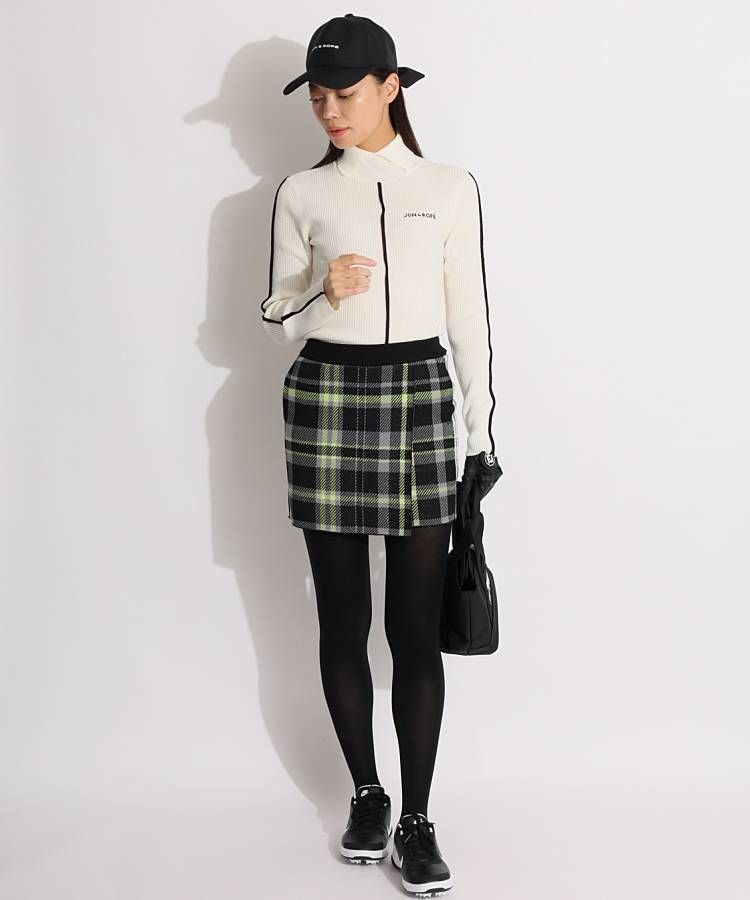 【新品】アディダス　タータンチェック　長袖セーター巻きスカート　セットアップ　L タータンチェック 長袖 セーター 巻きスカート セットアップ サイズL