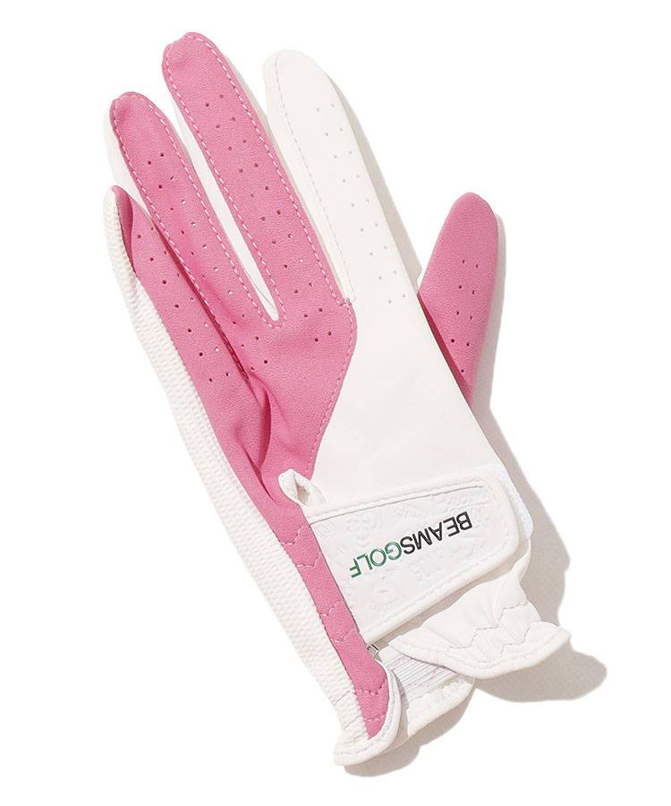 ビームスゴルフ BE バイカラー合皮グローブ(左手) レディースゴルフ