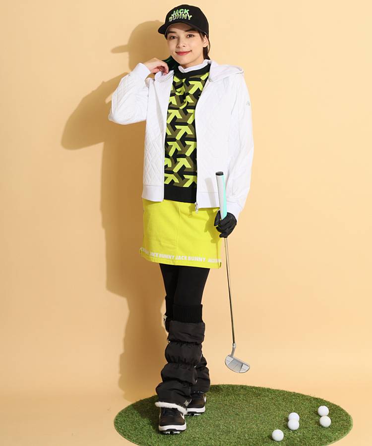 【極美品・近年モデル】ジャックバニー　ゴルフウェア　クルーネックニット　L位 ジャックバニー JB 【防風】ジャガードロゴ裏地付きクルーネック