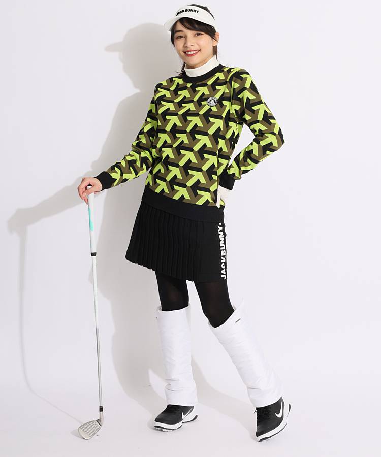 ジャックバニー JB 矢印デザイン配色クルーネックニット