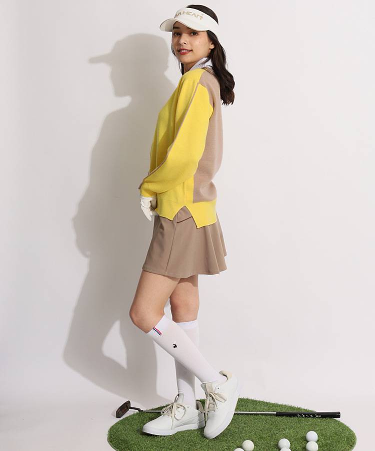 ジュン＆ロぺ JR バイカラーセンターラインクルーネックニット