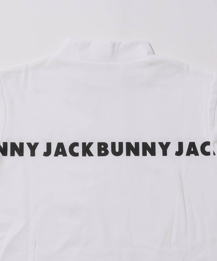 美品　ジャックバニー ロゴプリント　モックネック サイズ(4)M 黒 ジャックバニー JB ロゴプリント裏起毛モックネック長袖カットソー