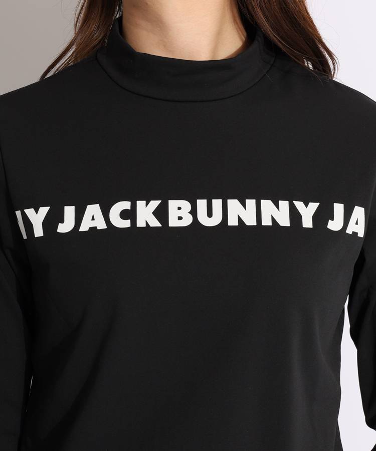 ジャックバニー JB ロゴプリント裏起毛モックネック長袖カットソー