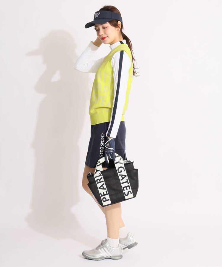 パーリーゲイツ PG 総ロゴVネックニットベスト レディースゴルフウェア