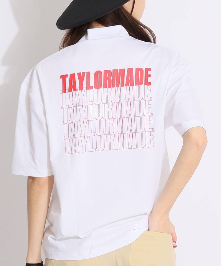 TaylorMade ホワイト 厚手冬素材カットソー、バックプリント テーラーメイドゴルフ TG 【CLUB TAYLORMADE】バックプリントUVモック
