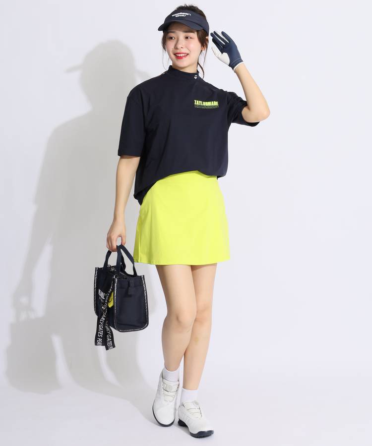 TaylorMade ゴルフシャツ、スカートセット　 イエロー テーラーメイドゴルフ TG 【CLUB TAYLORMADE】バックプリントUVモック