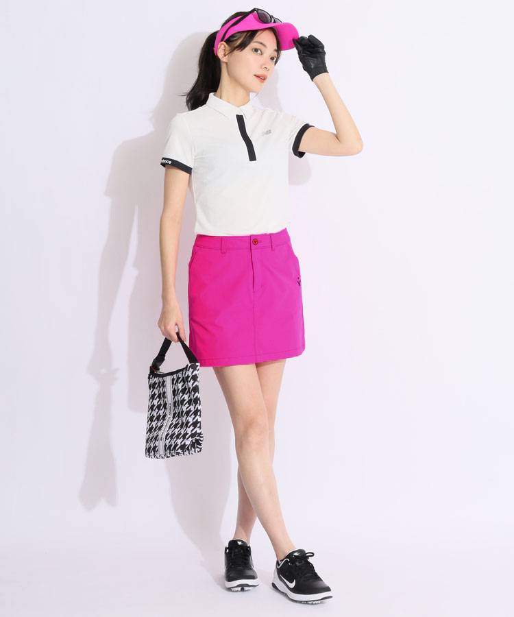 ニューバランスゴルフ NB 【吸湿速乾】比翼ハーフジップ千鳥格子半袖