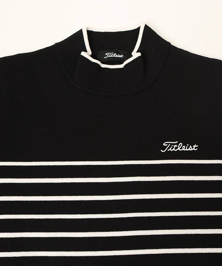 タイトリスト TITLEIST2024年 ミラノリブボーダーモック半袖セーター タイトリスト TITLEIST2024年 ミラノリブボーダーモック半袖