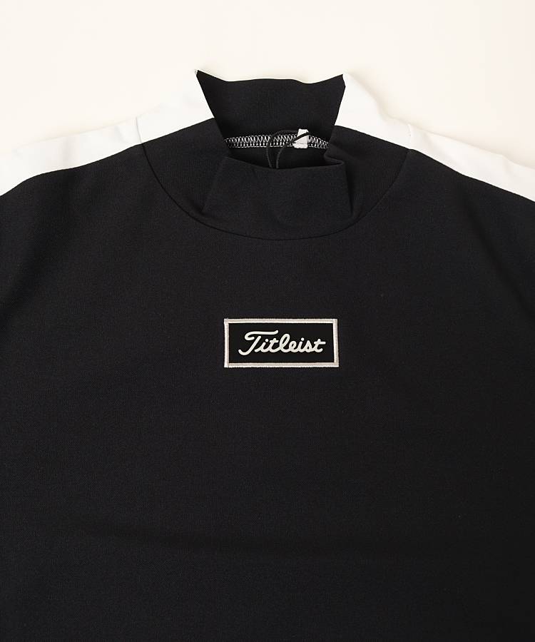 【美品】Titleist タイトリスト 千鳥孔子総柄 モックネック長袖シャツ M タイトリストアウトレット TL 【吸水速乾UV】カラーブロック