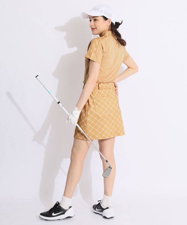 レディースゴルフウェア　セットアップ　DELSOL 楽天市場】7774 パネルプリントセットアップ レディース ゴルフ