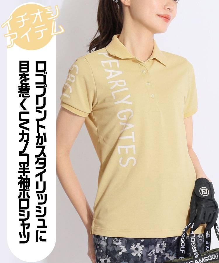 パーリーゲイツ PG 【冷感UV】サイドロゴプリントカノコ半袖