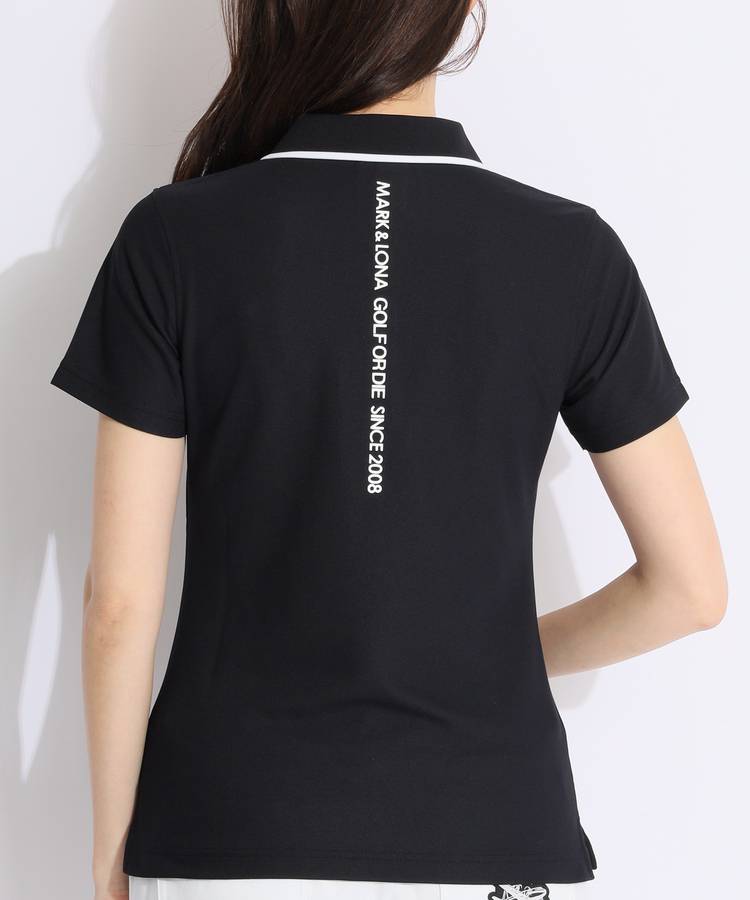 マーク＆ロナ ML マルチロゴネックライン半袖ポロシャツ レディース