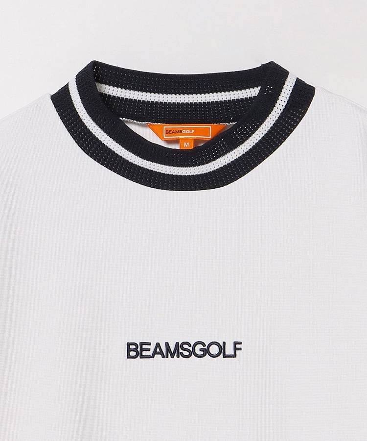 新品 BEAMSGOLF メッシュリブUV半袖 モックネック カットソー ビームスゴルフ BE メッシュリブUV半袖モックネックカットソー