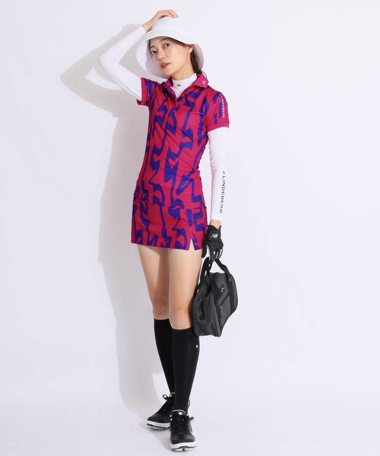 ジェイリンドバーグ JL 選べる総柄ストレッチ半袖ポロシャツ