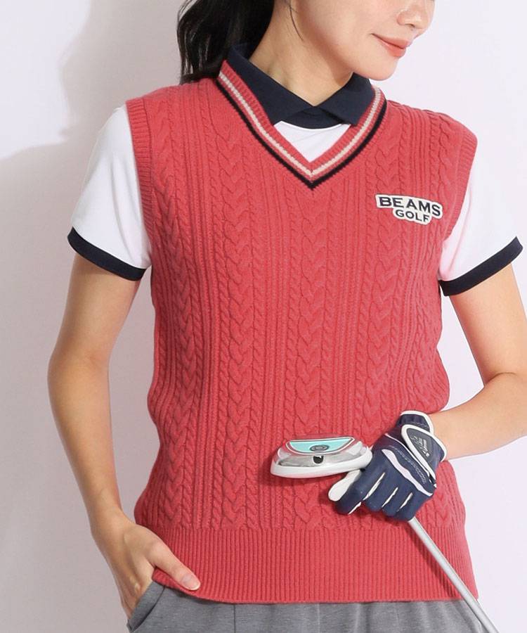新品未使用✨　ビームス　ゴルフ　ベスト　ジレ　スエード　ニット　ブラウン　M レディースのベスト通販｜BEAMS(2／4ページ)