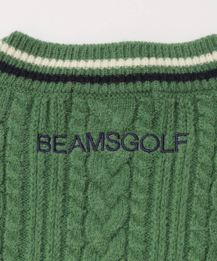 BEAMS GOLF 二枚セット　ケーブル編み ノースリーブベスト 大人上品なクラシックスタイル②｜ビームス ゴルフ グラン
