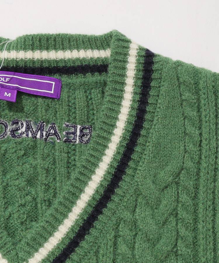 BEAMS GOLF 二枚セット　ケーブル編み ノースリーブベスト BEAMS GOLF 二枚セット ケーブル編み ノースリーブベスト