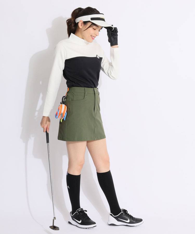 ニューエラ NE 【ストレッチ】ぺチパンツ付きツイル台形スカート