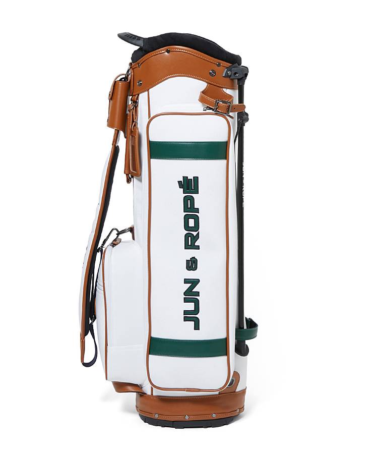 ジュン＆ロぺ JR 合皮コンビ使いカレッジロゴキャディバッグ