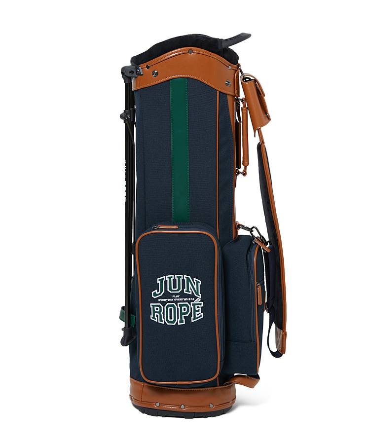 [ジュン＆ロぺ] 合皮コンビ使いカレッジロゴキャディバック JUN&ROPE'｜合皮コンビ使いカレッジロゴキャディバッグ | Rakuten