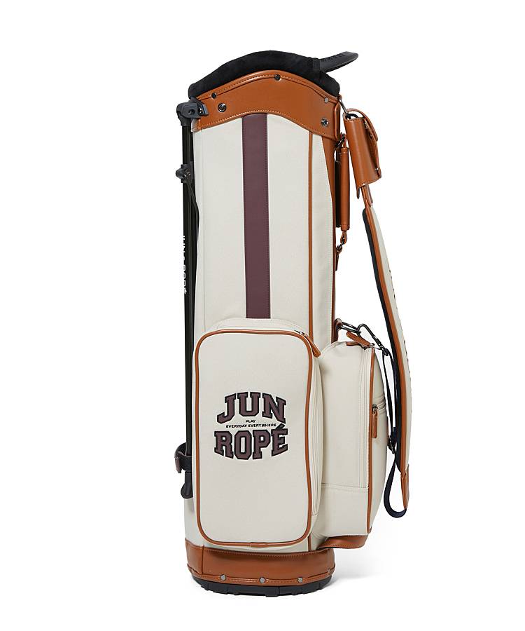 ジュン＆ロぺ JR 合皮コンビ使いカレッジロゴキャディバッグ