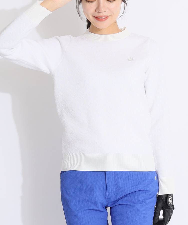 セントアンドリュース SA ジャガードロゴクルーネックニット