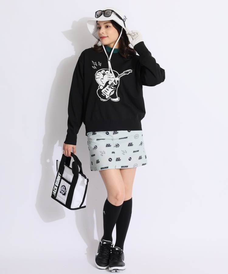 ジャックバニー　ドラえもん　パーカー×スカート ジャックバニー JB 【ドラえもん】一体型ペチパンツ付き裏微起毛総ロゴ