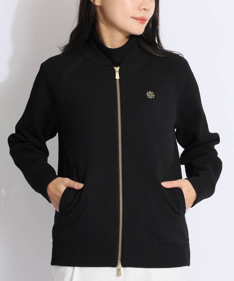 セントアンドリュース SA 裏地付きラグランニットブルゾン レディース