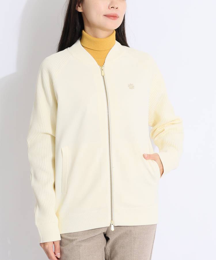 セントアンドリュース SA 裏地付きラグランニットブルゾン レディース