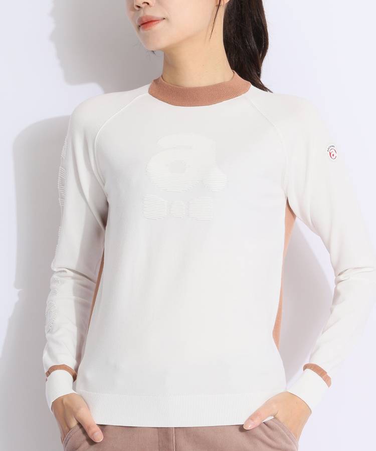 アルチビオ AR 配色立体ロゴニットプルオーバー レディース