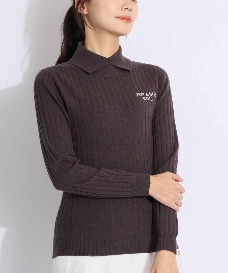 Malbon 襟付きセーター ゴルフ女子必見⛳上品カジュアル 美品✨ Malbon 襟付きセーター ゴルフ女子必見⛳上品カジュアル 美品
