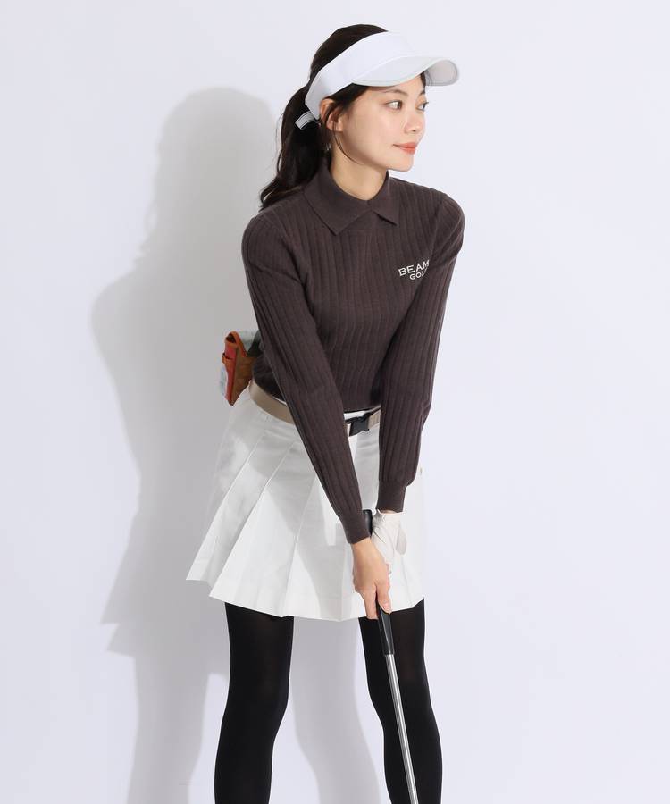Malbon 襟付きセーター ゴルフ女子必見⛳上品カジュアル 美品✨ Malbon 襟付きセーター ゴルフ女子必見⛳上品カジュアル 美品