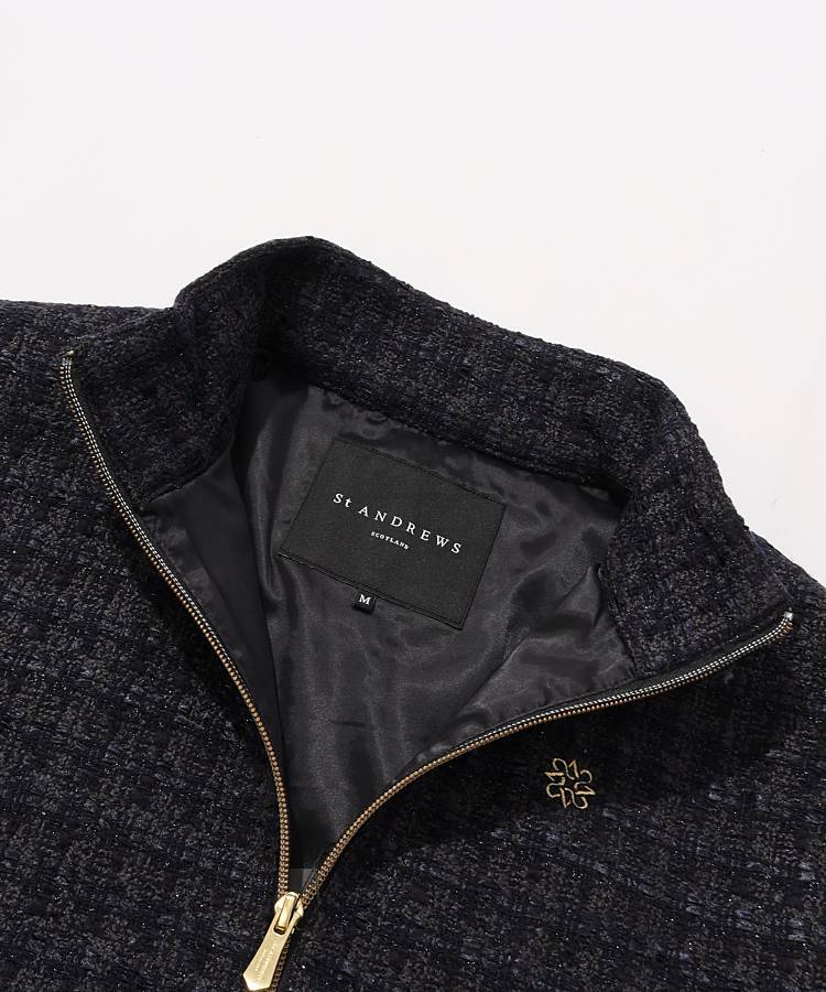 セントアンドリュース SA スタンドネックラメツイードブルゾン