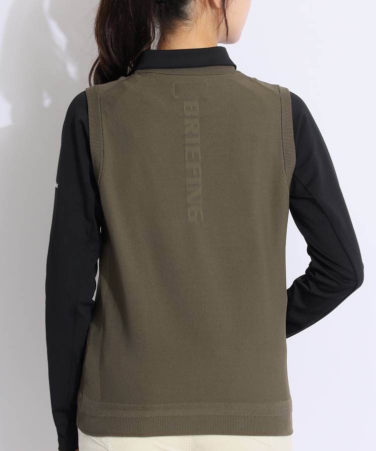 ブリーフィングゴルフ BR バックロゴクルーネックニットベスト