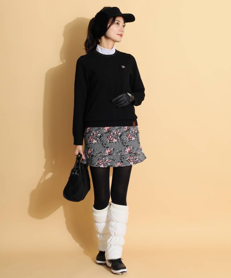 セントアンドリュース SA ネックラメラインカシミヤ混クルーネック