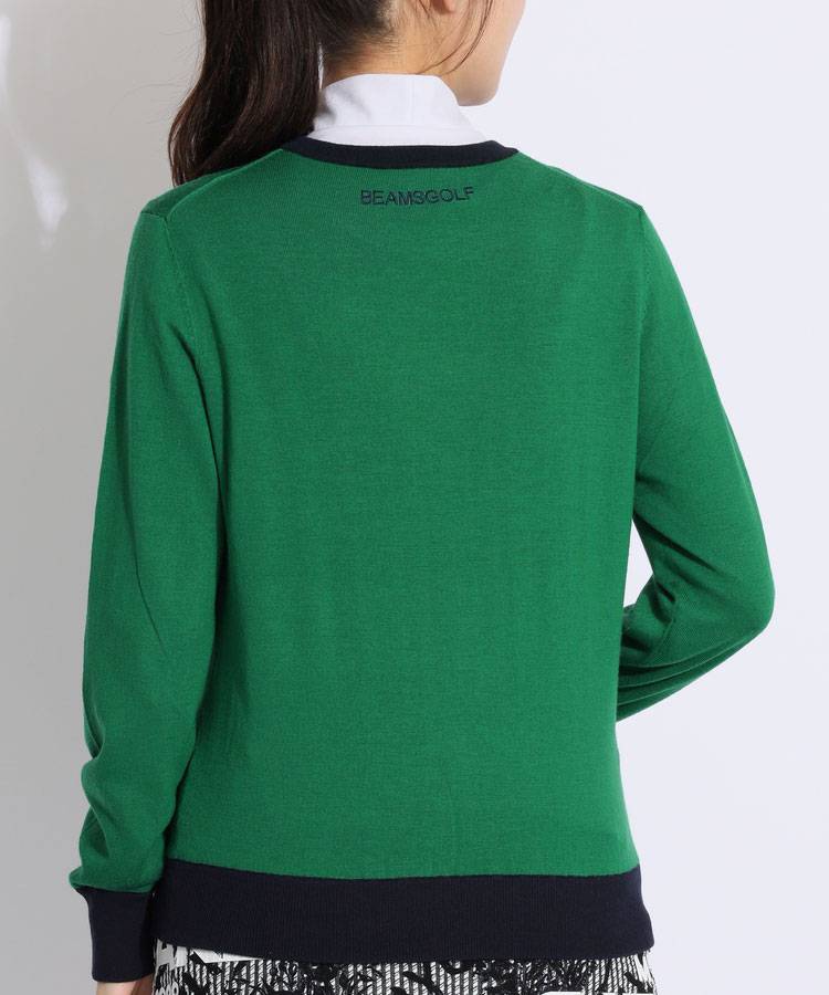 ビームスゴルフ BE 【防風ストレッチ】裏地付きクルーネックニット