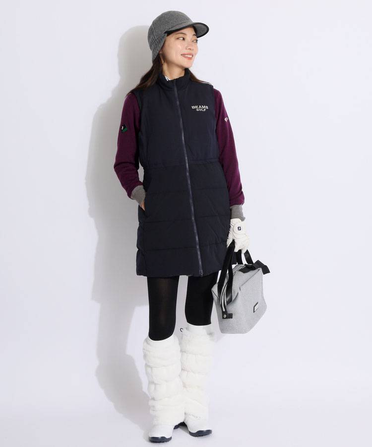 ビームスゴルフ BE 【防風ストレッチ】裏地付きクルーネックニット