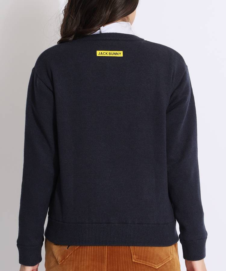 ジャックバニー JB 【防風】ジャガードロゴ裏地付きクルーネック